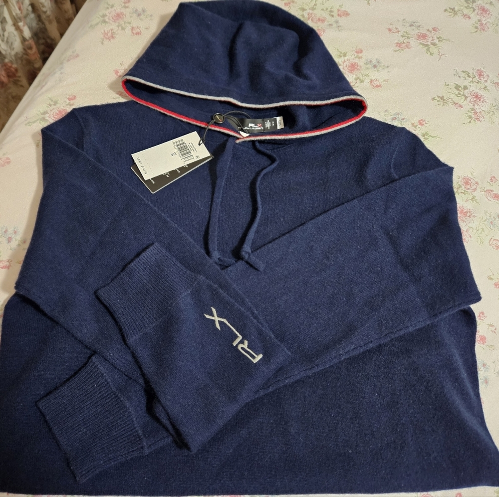 Men's Ralph Lauren RLX cashmere sweater with hoodie - NWT - Size S